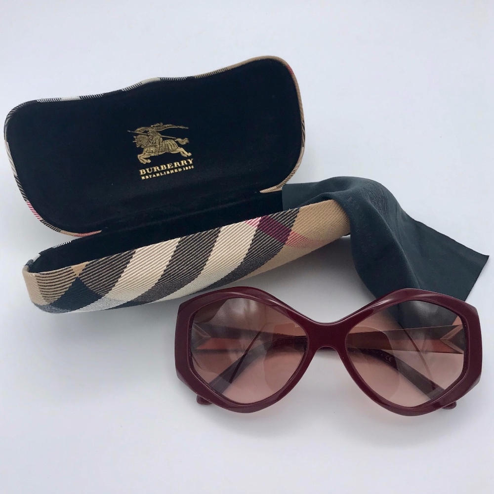 Burberry Sunglasses - Burgundy Octagon